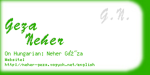 geza neher business card